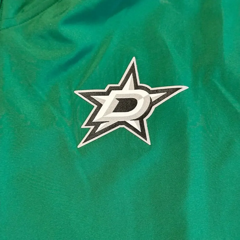 Adidas Dallas Stars NHL 1/4 Zip Pullover Windbreaker Jacket Green Men’s Size L